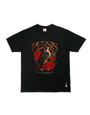 Persis T-Shirt Bird & Roses - Black